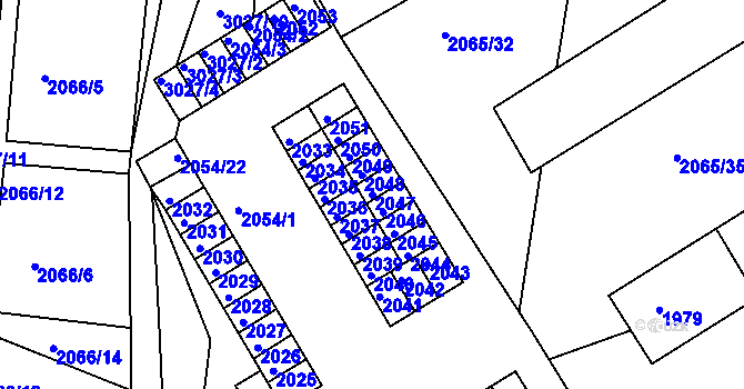 Parcela st. 2047 v KÚ Štramberk, Katastrální mapa