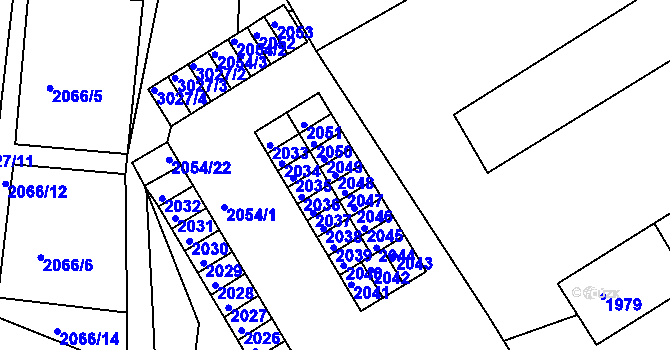 Parcela st. 2048 v KÚ Štramberk, Katastrální mapa
