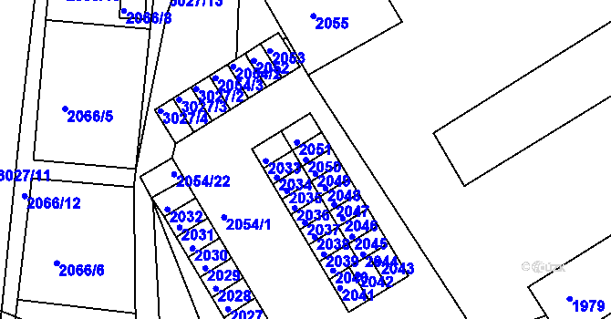Parcela st. 2050 v KÚ Štramberk, Katastrální mapa