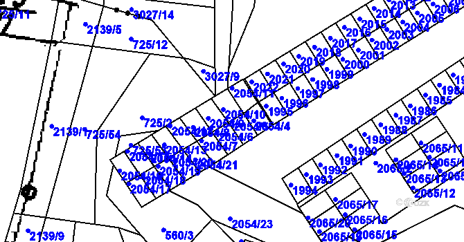 Parcela st. 2054/5 v KÚ Štramberk, Katastrální mapa