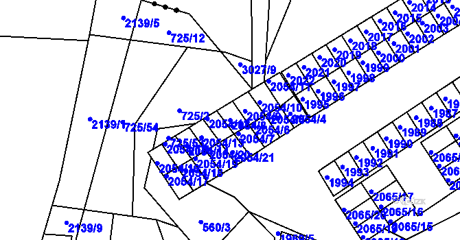 Parcela st. 2054/8 v KÚ Štramberk, Katastrální mapa