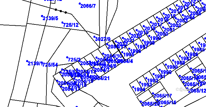 Parcela st. 2054/10 v KÚ Štramberk, Katastrální mapa
