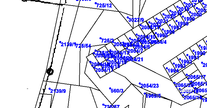 Parcela st. 2054/14 v KÚ Štramberk, Katastrální mapa