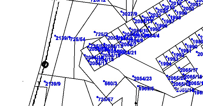 Parcela st. 2054/19 v KÚ Štramberk, Katastrální mapa