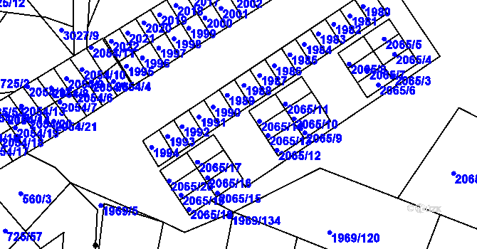Parcela st. 2065/2 v KÚ Štramberk, Katastrální mapa