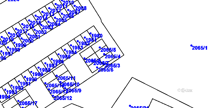 Parcela st. 2065/4 v KÚ Štramberk, Katastrální mapa