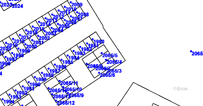 Parcela st. 2065/5 v KÚ Štramberk, Katastrální mapa