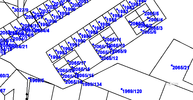 Parcela st. 2065/13 v KÚ Štramberk, Katastrální mapa