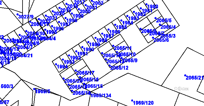 Parcela st. 2065/14 v KÚ Štramberk, Katastrální mapa
