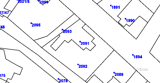 Parcela st. 2091 v KÚ Štramberk, Katastrální mapa