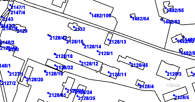 Parcela st. 2128/1 v KÚ Štramberk, Katastrální mapa