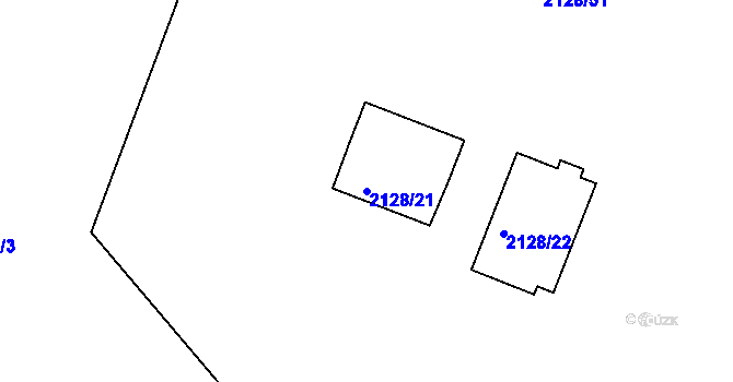 Parcela st. 2128/21 v KÚ Štramberk, Katastrální mapa