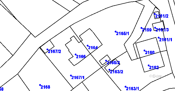 Parcela st. 2164 v KÚ Štramberk, Katastrální mapa