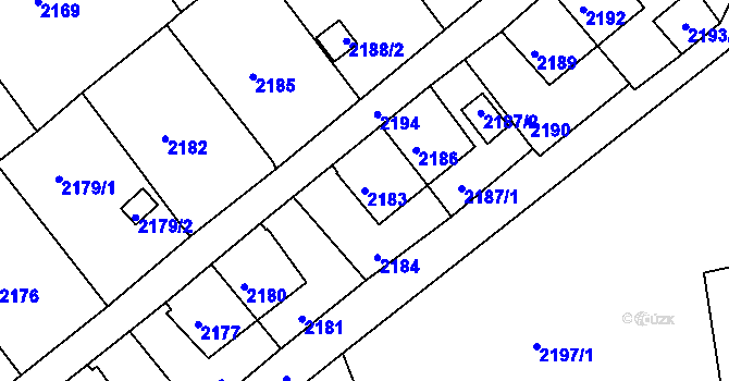 Parcela st. 2183 v KÚ Štramberk, Katastrální mapa