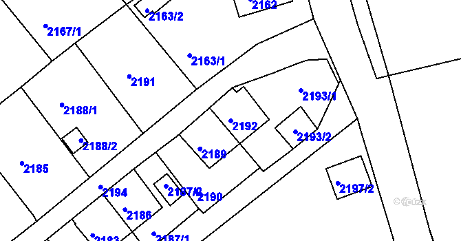 Parcela st. 2192 v KÚ Štramberk, Katastrální mapa