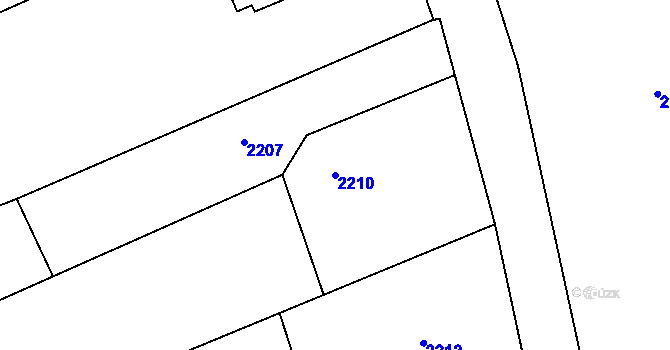 Parcela st. 2210 v KÚ Štramberk, Katastrální mapa