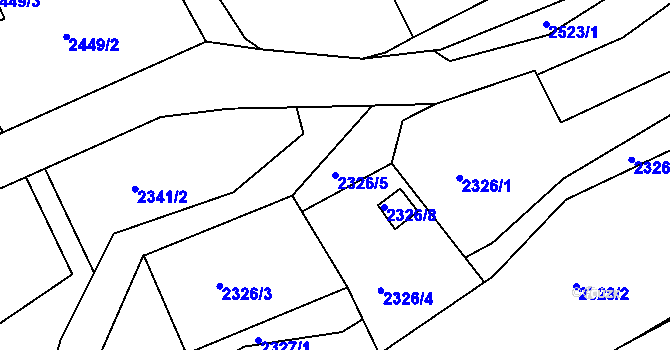 Parcela st. 2326/5 v KÚ Štramberk, Katastrální mapa