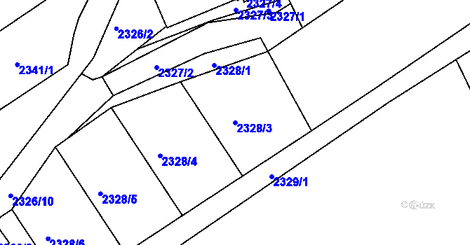Parcela st. 2328/3 v KÚ Štramberk, Katastrální mapa