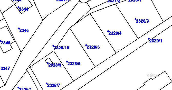Parcela st. 2328/5 v KÚ Štramberk, Katastrální mapa