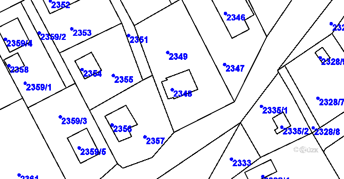 Parcela st. 2348 v KÚ Štramberk, Katastrální mapa
