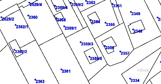 Parcela st. 2359/3 v KÚ Štramberk, Katastrální mapa