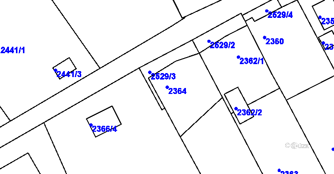 Parcela st. 2364 v KÚ Štramberk, Katastrální mapa