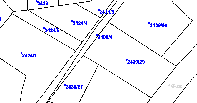 Parcela st. 2439/3 v KÚ Štramberk, Katastrální mapa