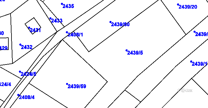 Parcela st. 2439/5 v KÚ Štramberk, Katastrální mapa