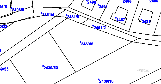 Parcela st. 2439/6 v KÚ Štramberk, Katastrální mapa