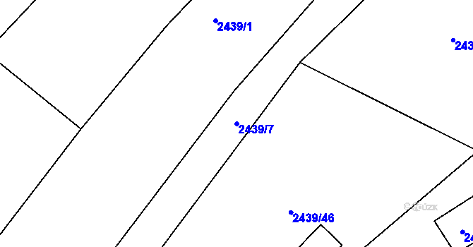 Parcela st. 2439/7 v KÚ Štramberk, Katastrální mapa