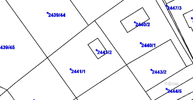 Parcela st. 2441/2 v KÚ Štramberk, Katastrální mapa