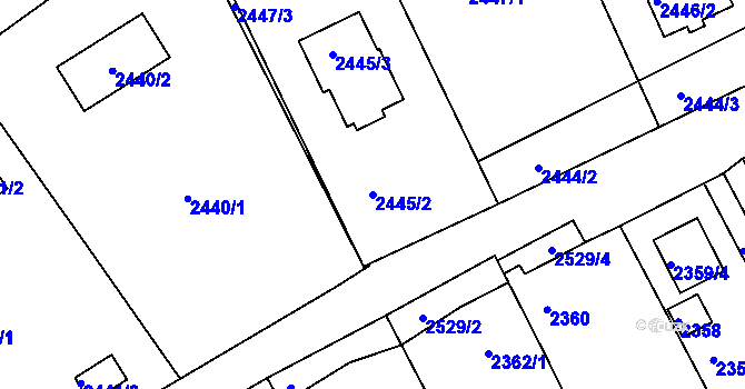 Parcela st. 2445/2 v KÚ Štramberk, Katastrální mapa