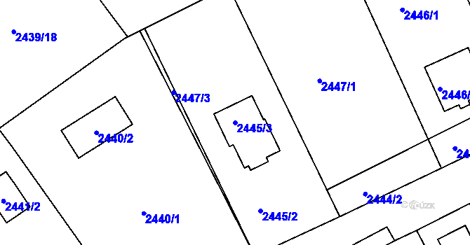 Parcela st. 2445/3 v KÚ Štramberk, Katastrální mapa