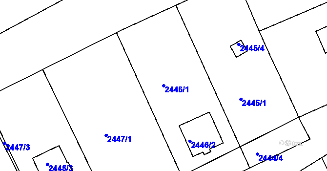 Parcela st. 2446/1 v KÚ Štramberk, Katastrální mapa