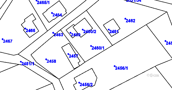 Parcela st. 2460 v KÚ Štramberk, Katastrální mapa