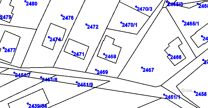 Parcela st. 2468 v KÚ Štramberk, Katastrální mapa