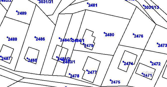 Parcela st. 2479 v KÚ Štramberk, Katastrální mapa