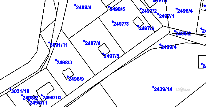 Parcela st. 2497/5 v KÚ Štramberk, Katastrální mapa