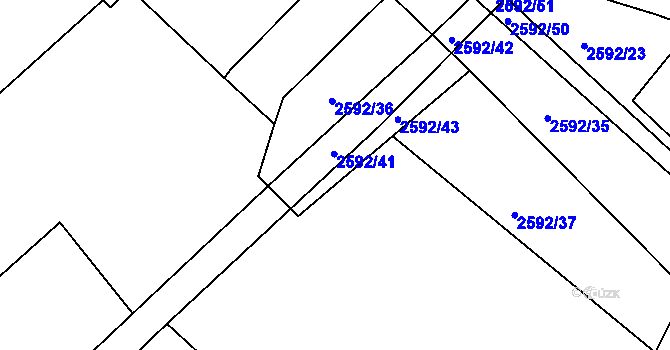 Parcela st. 2592/46 v KÚ Štramberk, Katastrální mapa