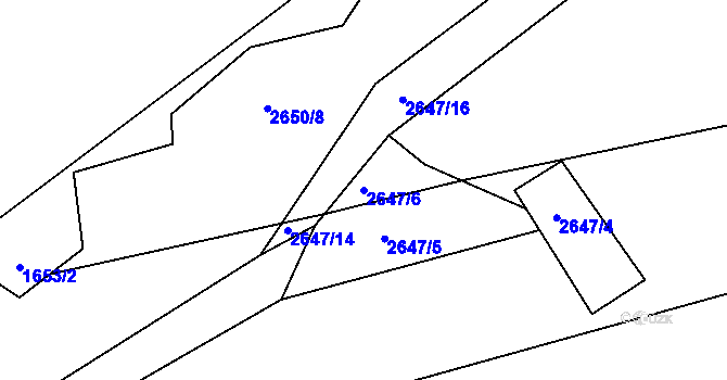 Parcela st. 2647/6 v KÚ Štramberk, Katastrální mapa