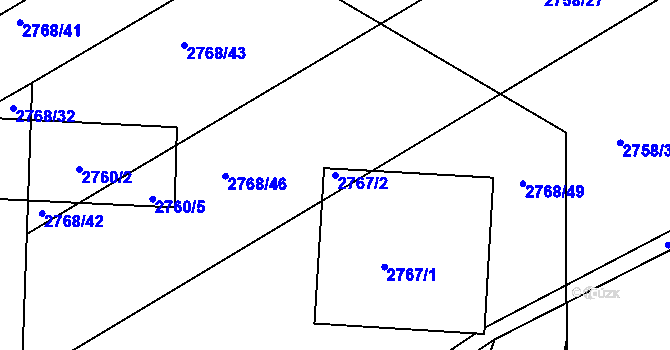 Parcela st. 2767/2 v KÚ Štramberk, Katastrální mapa