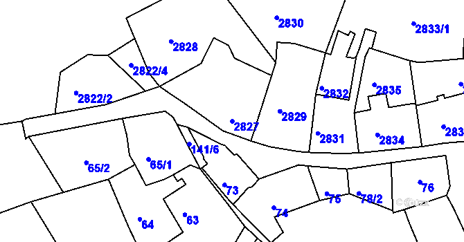 Parcela st. 2827 v KÚ Štramberk, Katastrální mapa