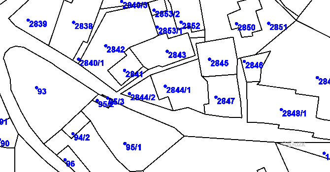 Parcela st. 2844/1 v KÚ Štramberk, Katastrální mapa