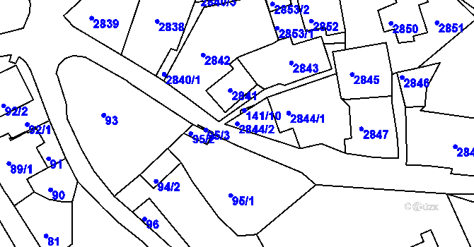 Parcela st. 2844/2 v KÚ Štramberk, Katastrální mapa