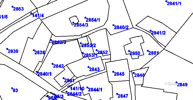 Parcela st. 2852 v KÚ Štramberk, Katastrální mapa