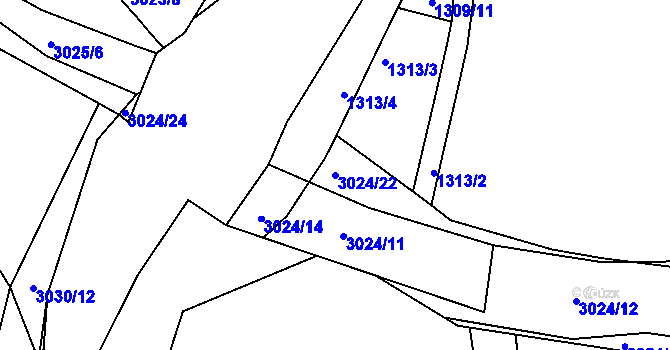Parcela st. 3024/22 v KÚ Štramberk, Katastrální mapa
