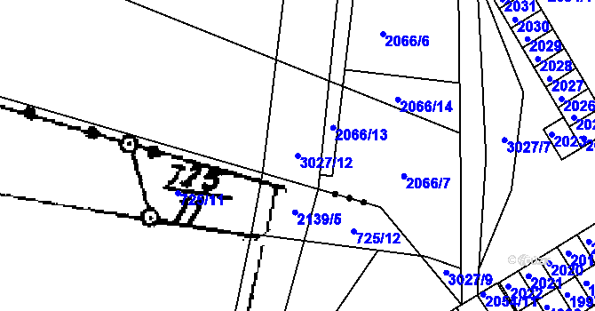 Parcela st. 3027/12 v KÚ Štramberk, Katastrální mapa