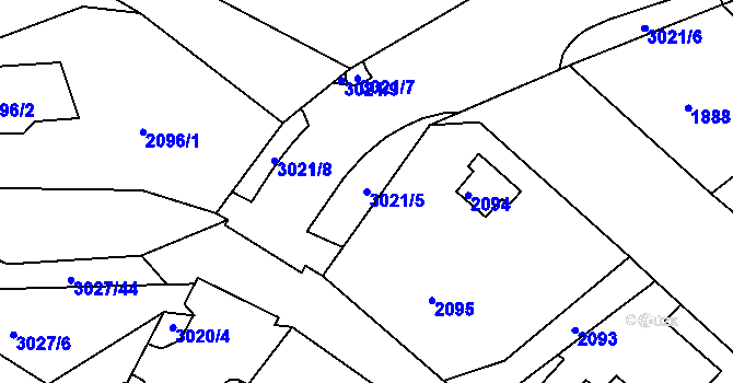 Parcela st. 3021/5 v KÚ Štramberk, Katastrální mapa
