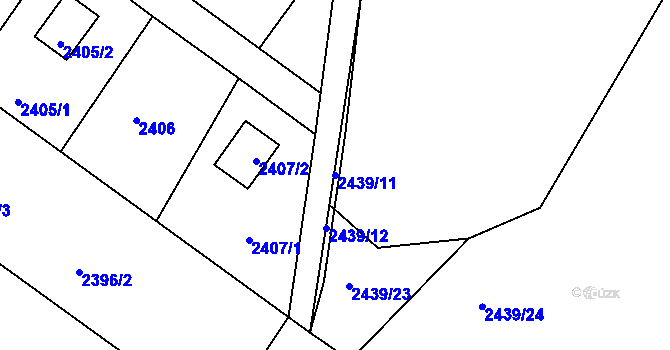 Parcela st. 2439/11 v KÚ Štramberk, Katastrální mapa