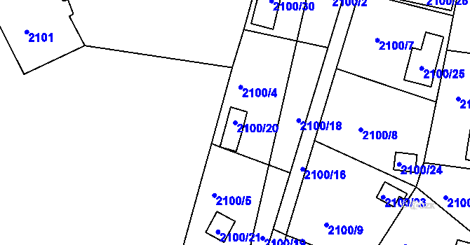 Parcela st. 2100/20 v KÚ Štramberk, Katastrální mapa